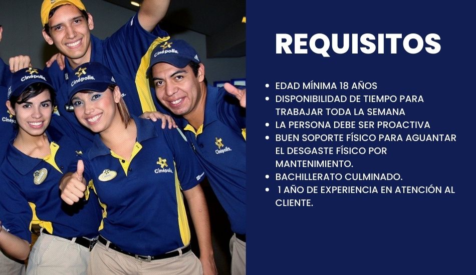 6 requisitos generales para trabajar en Cinépolis