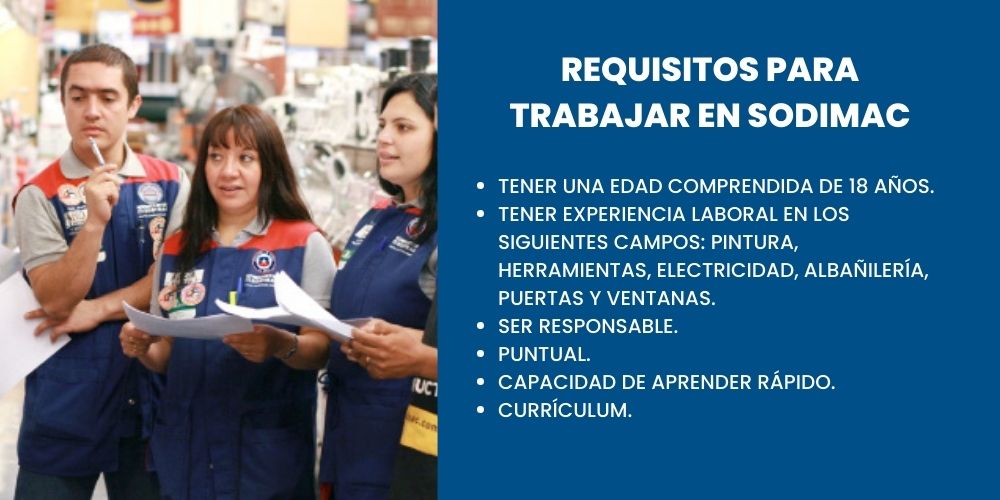 Lista de requisitos para trabajar en Sodimac